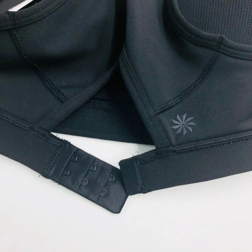 NWT Athleta High Neck Sports Bra Black Cup C DD